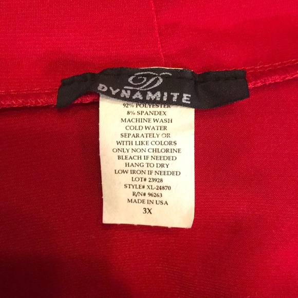 🆕 Red Shawl Collar Stretch V Neck Blouse Plus 3X - Picture 4 of 6